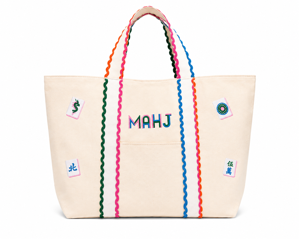 The MAHJ Tote - Embroidered Mahjong Tote