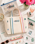 The MAHJ Tote - Embroidered Mahjong Tote
